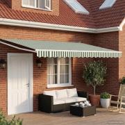 vidaXL Elektrisk Retraktabel Markis Grön och Vit 5 x 3 m