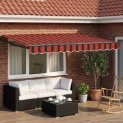 vidaXL Elektrisk Retraktabel Markis Orange och Brunt 3,5 x 2,5 m