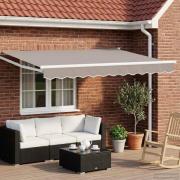 vidaXL Elektrisk Retraktabel Markis Ljusgrå och vit. 3,5 x 2 m