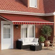 vidaXL Elektrisk Retraktabel Markis Orange, Brun, Vit 4,5 × 3 m