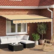 vidaXL Elektrisk Retraktabel Markis Orange, Vit, Antracit 3,5 x 2,5 m