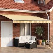 vidaXL Elektrisk Retraktabel Markis Gul, Vit, Antracit 4 × 3 m