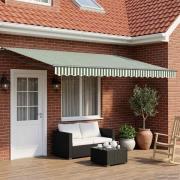 vidaXL Elektrisk Retraktabel Markis Grön, Vit, Antracit 4,5 × 3 m