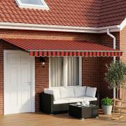 vidaXL Elektrisk Retraktabel Markis Orange, Brun, Antracit 5 x 3 m