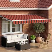 vidaXL Manuell Utdragbar Markis Orange, svart och gul 3,5 x 2,5 m