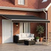 vidaXL Manuell Utdragbar Markis Svart 4 × 3 m