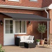 vidaXL Manuell Utdragbar Markis Antracit 4 × 3,5 m