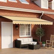 vidaXL Manuell Utdragbar Markis Gul och Vit 5 × 3,5 m