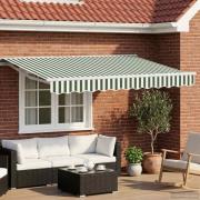 vidaXL Manuell markisram med LED-lampor Grön och Vit 3,5 x 2 m