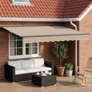 vidaXL Manuell markisram med LED-lampor Beige och Antracit 3,5 x 2 m