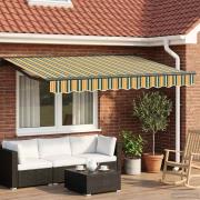 vidaXL Manuell markisram med LED-lampor Grön, Gul, Antracit 3 x 2,5 m