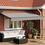 vidaXL Manuell markisram med LED-lampor 3,5 x 2,5 m