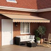 vidaXL Manuell markisram med LED-lampor Blå, Orange, Antracit 4 × 3 m