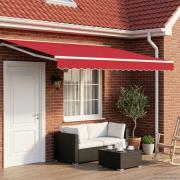 vidaXL Elektrisk Retraktabel Markis Röd 4 × 3,5 m