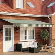 vidaXL Elektrisk Retraktabel Markis Grön, Vit, Antracit 4 x 2 m