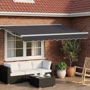 vidaXL Elektrisk Retraktabel Markis Antracit och vitt 3,5 x 2,5 m