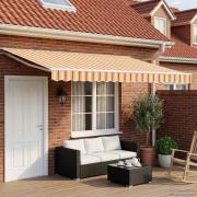 vidaXL Elektrisk Retraktabel Markis Gul, Orange och Vit 4 × 3 m