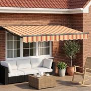 vidaXL Elektrisk Retraktabel Markis Gul, Orange, Antracit 3,5 x 2,5 m