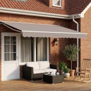 vidaXL Elektrisk Retraktabel Markis Ljusgrå och vit. 4,5 × 3 m