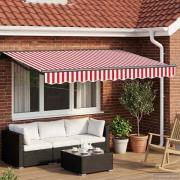 vidaXL Elektrisk Retraktabel Markis Röd, Vit, Antracit 2,5 x 2 m