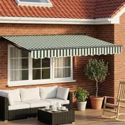 vidaXL Elektrisk Retraktabel Markis Grön, Vit, Antracit 3,5 x 2,5 m