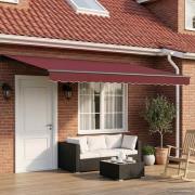 vidaXL Elektrisk Retraktabel Markis Vinröd och Antracit 4 × 3 m