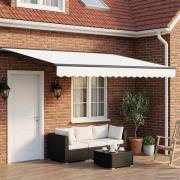 vidaXL Elektrisk Retraktabel Markis Vit och antracit 5 × 3,5 m