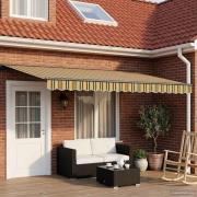 vidaXL Elektrisk Retraktabel Markis Grön, Gul, Antracit 5 × 3,5 m