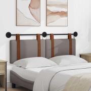 vidaXL Hängande sänggavel Med LED-lampa Taupe Antik PU