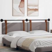 vidaXL Hängande sänggavel Med LED-lampa Taupe Antik PU