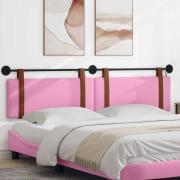 vidaXL Hängande sänggavel Med LED-lampa Rosa Antik PU