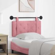 vidaXL Hängande sänggavel Med LED-lampa Rosa Sammet
