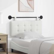 vidaXL Hängande sänggavel Med LED-lampa Vit Konstläder
