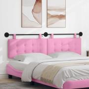 vidaXL Hängande sänggavel Med LED-lampa Rosa Tyg