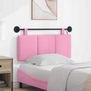 vidaXL Hängande sänggavel Med LED-lampa Rosa Tyg