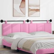 vidaXL Hängande sänggavel Med LED-lampa Rosa Tyg