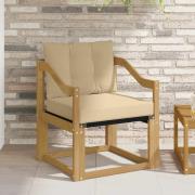 vidaXL Utomhussoffa Massivt Akaciaträ Vit och beige