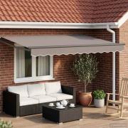 vidaXL Elektrisk utdragbar markisram Antracit 3,5 x 2 m Aluminium