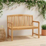 vidaXL Handsnidad Rosabänk Naturlig 114 x 60,5 x 95 cm Massivt teakträ