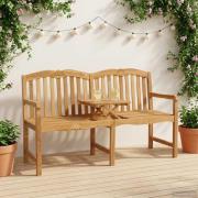 vidaXL Handsnidad Rosabänk Naturlig 155 x 60 x 94 cm Massivt teakträ