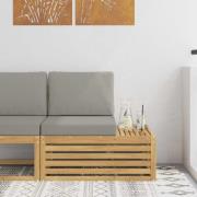 vidaXL Modulsoffa utomhus Massivt Akaciaträ Vit