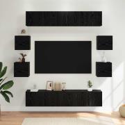 vidaXL TV-bänkset 8 pcs 80 x 30 x 30 cm Svart ek Konstruerat trä