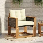 vidaXL Utomhus Mellansoffa Massivt Akaciaträ Naturlig