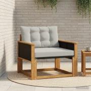 vidaXL Utomhussoffset Massivt Akaciaträ och Textilene Naturfärg