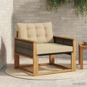 vidaXL Utomhussoffset Massivt Akaciaträ och Textilene Naturfärg