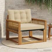 vidaXL Utomhussoffset Massivt Akaciaträ och Textilene Naturfärg