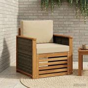 vidaXL Utomhus Mellansoffa Naturlig