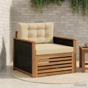 vidaXL Utomhus Mellansoffa Massivt Akaciaträ Naturlig