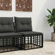 vidaXL Modulär utomhus soffen utan armar Svart konstrotting