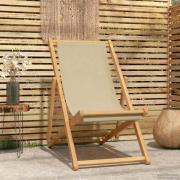 vidaXL Strandstol Beige Massivt teakträ